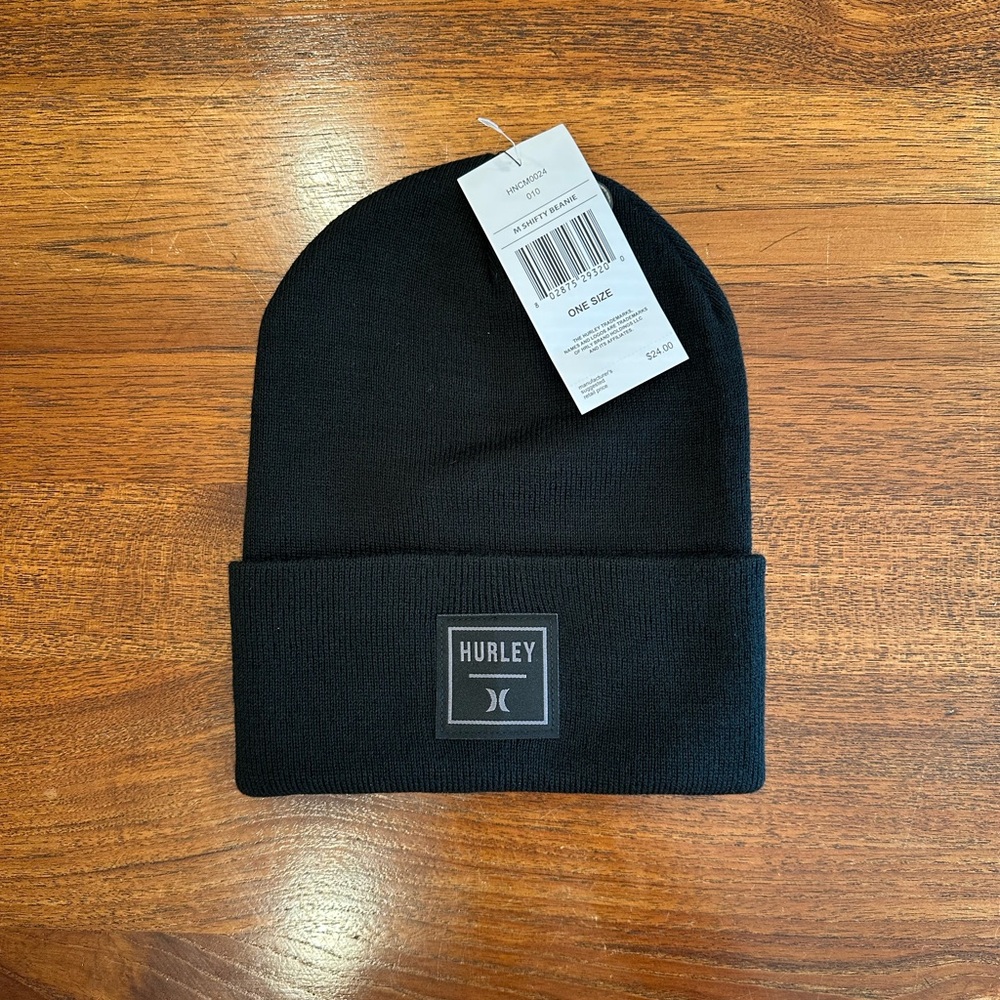 NWT Hurley Shifty Logo Beanie, Black